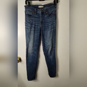 Madewell Women's 9" High Rise Skinny Jeans Size 26 Blue Denim Faded Distressed